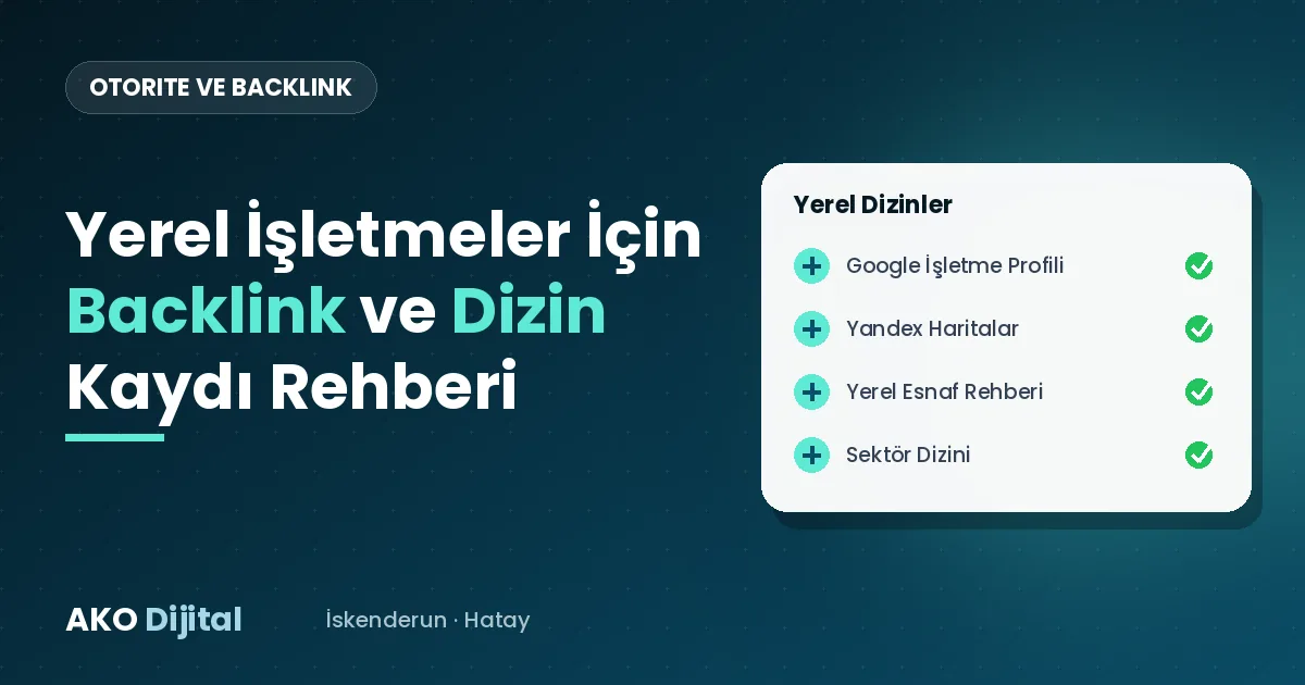 Yerel işletmeler için backlink ve dizin rehberi